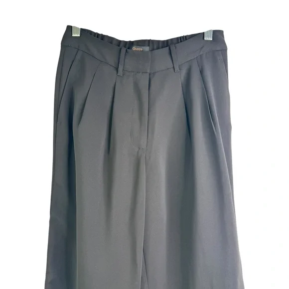 Quince Stretch Crepe Pleated Wide Leg Pants Elastic Career Trouser Work Pants 2 - Picture 5 of 16